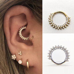 ROXI S925 Sterling Silver Hot Selling <b>Stud</b> Earrings Zircon Round <b>Nose</b> Ring Piercing Cartilage <b>Stud</b> Earrings - Product Image 6