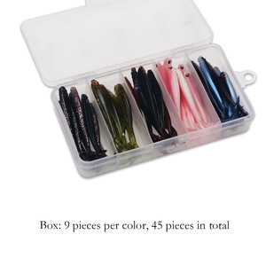 Señuelo de Pesca Suave, Paquete de 45 Unidades, Señuelo Artificial Biónico de Cola de Horquilla para Pesca de Lubina, Señuelos Suaves para Agua Dulce YJ-L-13 - Product Image 2