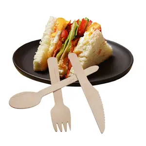 Food Grade ECO-Friendly Natural Birch Disposable Wooden Flatware