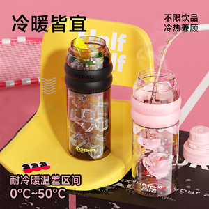 Tomic Sports Water Bottle 820Ml <b>Large</b> Capacity Portable Straw <b>Cup</b> For Gym Outdoor Use - Product Image 3