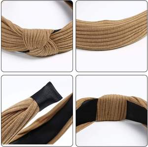 Diadema coreana de tela con borde ancho y nudos, diademas de cintura alta para mujer - Product Image 3