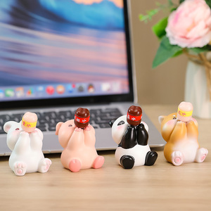 Figuras de animales de resina, mini decoraciones de escritorio, adornos creativos y bonitos, regalo de graduación para mujeres - Product Image 1