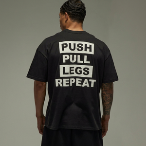 T-shirt en coton noir surdimensionné pour homme, manches courtes, col rond, décontracté, jersey uni, design simple, coupe ajustée - Product Image 1