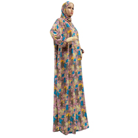 2022 NOUVEAU Vêtement de Prière pour Femmes Musulmanes, Hijabs Fleuris, Jilbab Turco-Africain, Robe de Culte avec Chapeau, Islam Arabe, Kaftan Robe Ramadan
