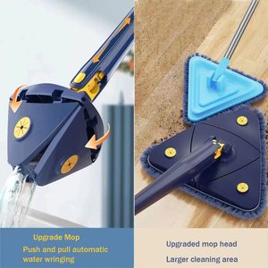 Serpillère rotative à 360 degrés, réglable, en microfibre épaisse torsadée, ensemble de chiffons triangulaires pour le nettoyage des sols, des fenêtres et des plafonds - Product Image 6