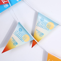 Vente en gros de fanions décoratifs triangulaires en polyester, durables, réglables, économiques, personnalisés, à suspendre, en guirlande, drapeaux, bannières