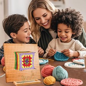 2025 Handcrafted Natural Bamboo Crochet Blocking Yarn Board with <b>Pegs</b> Pins Drawer and Basement for Crocheting Knitting - Product Image 6