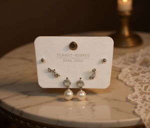 Orecchini pendenti Slbaby in stile francese in argento 925 con perle coltivate rotonde bianche da donna per l'uso quotidiano - Product Image 2