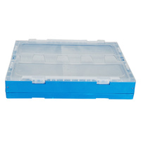Bac de stockage logistique multi-usages en plastique incliné, pliable, emboîtable et empilable pour entrepôt