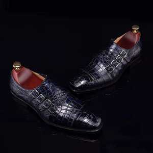 Zapatos de Hombre Personalizados Tipo Mocasín con Diseño de Cocodrilo, Cuero Genuino, Estilo Monk, Zapatos Clásicos para Fiesta - Product Image 6