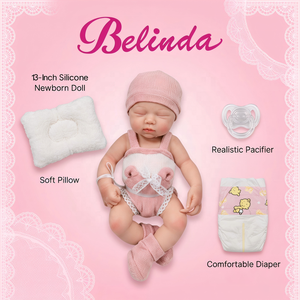 Bambole Reborn <span class=keywords><strong>Belinda</strong></span> 13 Pollici in Silicone, Bambole Realistiche per Bambini, Set Regalo Neonato in Silicone Morbido, Bambole Realistiche - Product Image 5