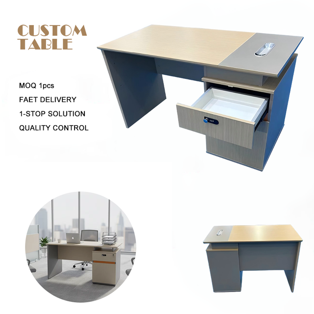 Modern Simple Comfortable Business Desk Single-Person Office Work Commercial Use Workstation With Drawer Durable Table Computer