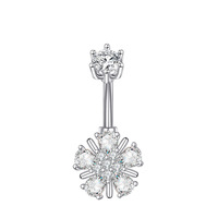Sechs-Klauen CZ Stein Runde Herz Tropfen Bauch Knopf Ring Edelstahl Fabrik Outlet Nabel Ringe Körper Bauch Piercing Schmuck