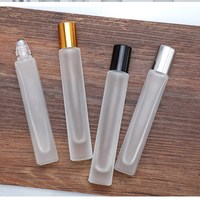 Bouteille à bille roulante en verre dépoli 10 ml 10 ml carré rond rechargeable parfum huile essentielle parfum rouleau sur bouteille de déodorant