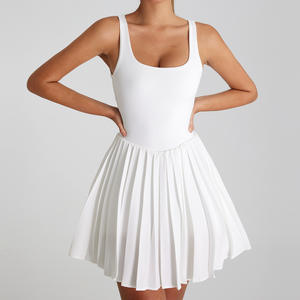 YIYI Nieuwe dames tennis sportieve geplooide mini-jurk met zakken, golf workout, ingebouwde shorts, casual romper, korte zomerjurk - Product Image 3