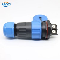Conector Circular de Alimentación KMYD LD24 IP68 Impermeable, 2-9 Pines, Contacto de Latón, Montaje en Panel con Tuerca Trasera, Macho/Hembra, 380V 5A-45A