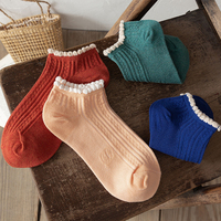 Chaussettes mi-mollet élégantes pour femmes, unies et mignonnes, absorbant la transpiration, idéales pour chaussures en cuir, printemps, automne et été, avec logo discret
