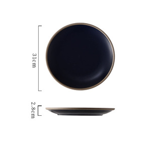 Juego de cena moteado de lujo de moda estilo Ins Rocky <span class=keywords><strong>Italian</strong></span> Coastline Retro Clay Shallow 7 8 10 Inch Plate - Product Image 4