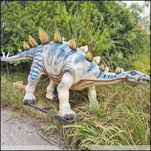 Escultura de resina Frp personalizada, decoración de dinosaurios para parque de atracciones, esculturas grandes de dinosaurios de simulación