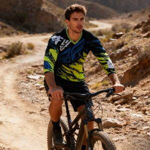 Maillot de VTT à manches longues personnalisé avec logo de club, respirant, résistant, léger, à séchage rapide, coupe-vent, pour la descente en montagne - Product Image 4