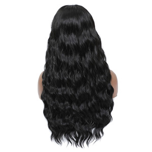 Peluca <span class=keywords><strong>de</strong></span> <span class=keywords><strong>cabello</strong></span> <span class=keywords><strong>ondulado</strong></span> <span class=keywords><strong>para</strong></span> mujer, <span class=keywords><strong>de</strong></span> color negro hecha a máquina, <span class=keywords><strong>cabello</strong></span> sintético Natural suave <span class=keywords><strong>para</strong></span> uso diario - Product Image 3
