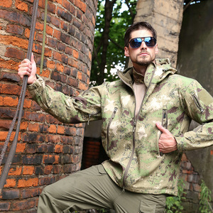 Outdoor Tactical Sports Jacket Breathable Zipper <strong>Wool</strong>/Silk Seamless Fusing Waterproof Warm Men - Product Image 1