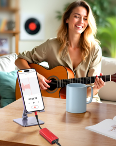 Interfaz de Audio para Guitarra, Adaptador USB C de 24bit/192kHz para Transmisión en Vivo, Convertidor de 3.5mm para Grabación y Transmisión en Vivo desde el Teléfono - Product Image 5