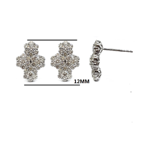 Bijoux de haute qualité, fabriqués en Chine, en or blanc massif 18 carats, avec un cluster de diamants véritables, élégants, pour mariage, fête, anniversaire - Product Image 2