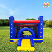 Château gonflable combiné humide/sec pour fêtes, avec toboggan