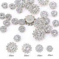 Aksesoris Pakaian Berbentuk Bunga Matahari Ukuran OEM, Rhinestone Lepas, Komponen Jepit Rambut, Jahitan Tangan DIY