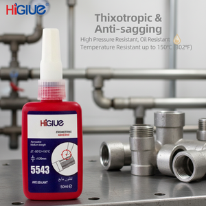 HiGlue 5543 Pasta Líquida <span class=keywords><strong>de</strong></span> PTFE para Sellado <span class=keywords><strong>de</strong></span> Tuberías, Junta Líquida 30ml 50ml 100ml 250ml, <span class=keywords><strong>Sellador</strong></span> <span class=keywords><strong>de</strong></span> Tuberías Azul Rojo, Adhesivo Fijador <span class=keywords><strong>de</strong></span> Roscas - Product Image 2