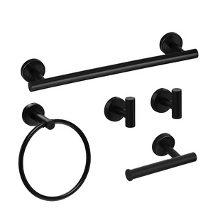 Stainless Steel Towel Handle Wall Mounted Toilet Paper Holder Set <strong>Shower</strong> Room Bathroom <strong>Accessories</strong> Set - Product Image 2