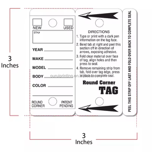 Poly <span class=keywords><strong>tag</strong></span> Key Tags với vòng trắng 250 đếm và 2 tốt điểm bút ô tô Đại lý thẻ - Product Image 3