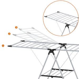 <span class=keywords><strong>Stendino</strong></span> pieghevole a 2 ali regolabile in altezza stendibiancheria in metallo robusto <span class=keywords><strong>stendino</strong></span> compatto - Product Image 1