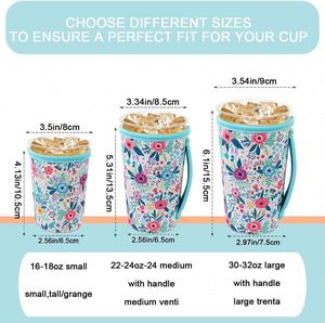 กระเป๋าเก็บความเย็นแบบหุ้มฉนวนนีโอพรีน 3 ขนาด พร้อมโลโก้สั่งทำ สำหรับใส่แก้วกาแฟ เครื่องดื่มร้อนและเย็น  กระเป๋าใส่เครื่องดื่มเย็นสำหรับโปรโมชั่น - Product Image 2