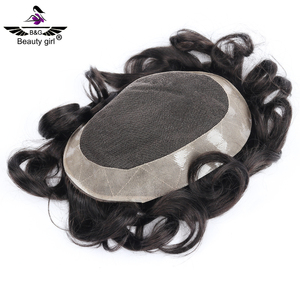 Immagini degli uomini della parrucca dei <span class=keywords><strong>capelli</strong></span> di toupee degli uomini della sostituzione dei <span class=keywords><strong>capelli</strong></span> umani indiani vergini di prezzi di fabbrica - Product Image 2
