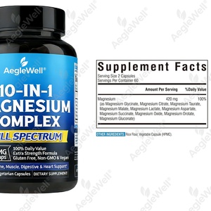 Cápsulas de Complejo de Magnesio AegleWell 10 en 1, Suplemento de Magnesio de Alta Potencia para el Soporte de Huesos, Músculos, Digestión y Corazón - Product Image 2