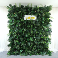 KCFW-168 fleur artificielle 3d enroulé décoration de la maison mariage toile de fond fleurs décoratives feuilles vertes en plastique plante mur