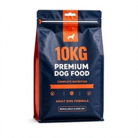 Sachet personnalisé imprimé de 10 kg pour aliments pour animaux de compagnie, pochette à fond plat refermable avec fermeture éclair pour emballage de nourriture sèche pour chiens et chats