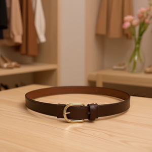 Ceinture en cuir PU avec boucle ovale en métal de 2,5 cm pour femme, accessoire de mode - Product Image 2