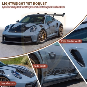 Kit carrosserie style OEM en fibre de carbone sèche pour Porsche 911 <span class=keywords><strong>992</strong></span> GT3 RS : Lame avant, aérations d'ailes, jupes latérales, diffuseur arrière - Product Image 6