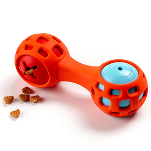 Mainan Anjing dari Karet Alam Anti Bocor, Slow Feeder, Aman, Interaktif, Bola Berbunyi, Dumbbell, Mainan Kunyah untuk Anjing yang Agresif Mengunyah - Product Image 4