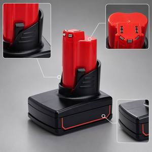 Batterie Li-Ion 12V pour perceuse sans fil, compatible avec <span class=keywords><strong>Milwaukee</strong></span> <span class=keywords><strong>M12</strong></span> 48 11 2412 48 11 2460 48 11 2402 - Product Image 4
