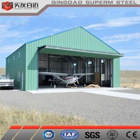 Hangar d'avion en acier galvanisé robuste pour usage aéroportuaire, certifié CE