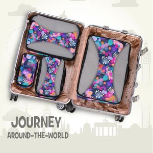 Travel Accessories Foldable Storage <b>Compression</b> Organizer <b>Bag</b> Dot Design 6 PCS Travel Organizer Luggage Organizers <b>Bags</b> Set - Product Image 5