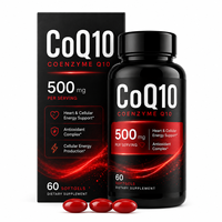 Coenzyme Q10 CoQ10 500mg en gélules molles haute puissance en vrac – Soutien cardiaque et énergétique cellulaire – Supplément d'ubiquinone en gros