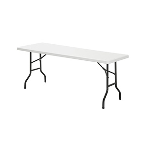 Table pliante d'extérieur avec pieds en acier, en plastique HDPE blanc, pour pique-nique, jardin, événements, <span class=keywords><strong>camping</strong></span> - Product Image 5
