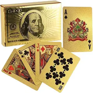 塑料扑克全家扑克牌金元图案塑料2023新经典3套接受定制标志普通LKK