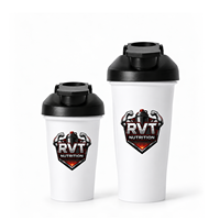 Bouteilles de sport personnalisées à faible MOQ avec impression de plusieurs logos et couleurs, bouteilles de protéines pour la gym, en plastique PP sans BPA, échantillons de gobelets d'eau