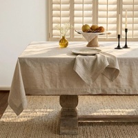 Nappe en coton et lin de style français à franges, couleur unie, pour table à manger nordique, décoration d'intérieur européenne, vente en gros